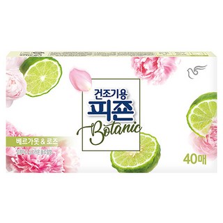 碧珍 Botanic系列衣物柔軟烘衣紙 香檸檬玫瑰香, 40張, 1盒