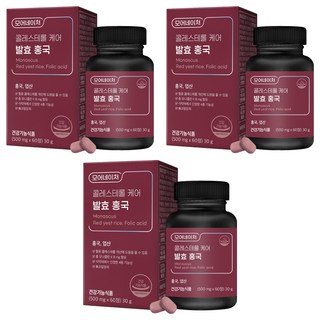 MORENATURE 膽固醇護理發酵紅麴酵母, 60顆, 3個