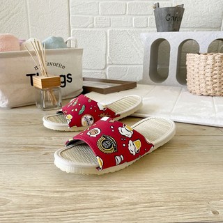 TAIWAN SLIPPER 台灣犀利趴 i Slippers 小時光 真草蓆室內拖鞋 M (22~24cm), 紅色, 1雙