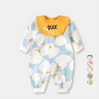 STARDOOR 嬰兒圓領圍兜可愛圖案連身衣