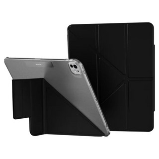 MAGEASY FACET 全方位支架透明背蓋保護套, 黑色, 1個