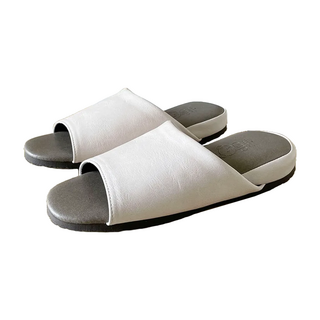 i Slippers 極致風格 厚跟紓壓皮質室內拖鞋, 淺米色, 1雙