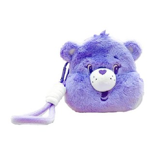Care Bears 彩虹熊 立體造型絨毛可提可掛收納包, 12cm, 紫色, 12 x 13 x 4cm