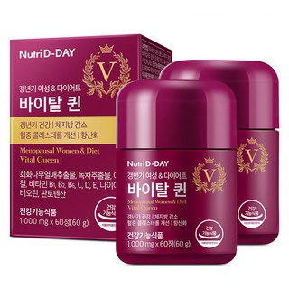 뉴트리디데이 바이탈퀸 갱년기 여성 다이어트 식품, 60정, 60g, 2개