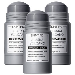 Skintific 阿拉斯加火山泥清潔泥膜棒 40g 深層清潔 毛孔護理 控油保濕, 3瓶