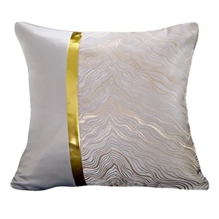 西格傢飾 北歐風燙金紋理抱枕 高精密提花面料+珍珠棉枕心, 45 x 45cm, 奢金銀
