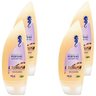 algemarin 海馬世家香水沐浴乳 德國原裝進口 專業海藻萃取 保濕柔嫩肌膚, 300ml, 4瓶