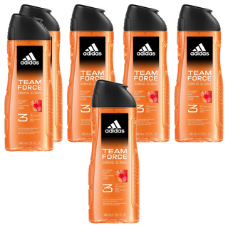 adidas 愛迪達 男性三合一潔顏洗髮沐浴露 超越魅力, 400ml, 6瓶