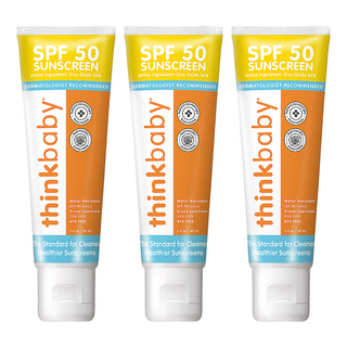 thinkbaby 新寶貝 純物理防曬霜 幼兒款 SPF 50 廣譜UVA/UVB 防水 (80 分鐘) 無BPA 89ml, 3條