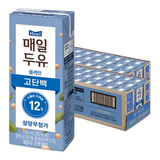매일유업 매일두유 고단백, 190ml, 12g, 48개
