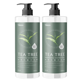 GREEN 綠的 水感抗菌 沐浴露 茶樹, 1L, 2件