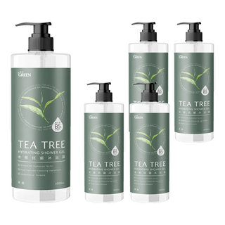 GREEN 綠的 水感抗菌 沐浴露 茶樹, 1L, 5件