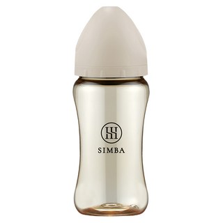 Simba 小獅王辛巴 蘊蜜鉑金PPSU寬口防脹氣奶瓶 新生適用, 杏茶, 270ml, 1瓶