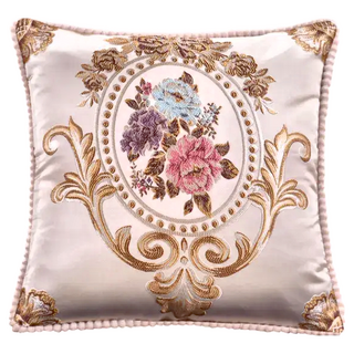 西格傢飾 歐式古典宮廷抱枕, 杏黃色