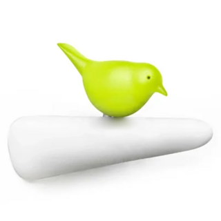 QUALy 枝頭雀兒壁掛 QL10211-WH-GN 147 x 40 x 89.8mm, 綠鳥白樹枝, 1個