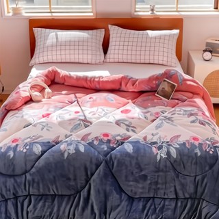 LoveCity 寢城之戀 超保暖重磅雙面法蘭絨暖暖被, 薇閣 藍色 + 粉色 + 紅色