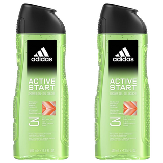 adidas 愛迪達 男性三合一潔顏洗髮沐浴露 能量激活, 400ml, 2瓶