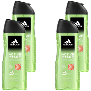 adidas 愛迪達 男性三合一潔顏洗髮沐浴露 能量激活, 400ml, 4瓶