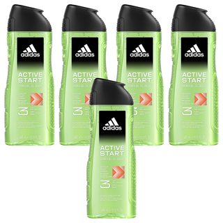 adidas 愛迪達 男性三合一潔顏洗髮沐浴露 能量激活, 400ml, 5瓶