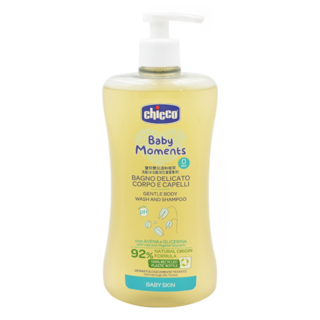 Chicco 寶貝嬰兒洗髮沐浴露 初生寶寶專用 雙效合一 低敏植萃成分, 500ml, 1瓶