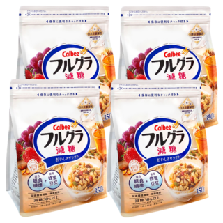 Calbee 卡樂比 Frugra 富果樂 減糖麥片 350g 日本製造 含膳食纖維+豆漿 使用蜂蜜, 4包