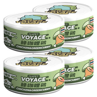 nu4PET 陪心寵糧 世界風貓咪主食罐 泰式綠咖哩雞肉 添加椰子與大麥若葉, 80g, 4罐