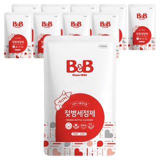 비앤비 액상형 젖병세정제 리필 허브향, 500ml, 10개