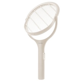 한일 회전형 프리미엄 전기모기채 V2 + AA건전지 2p 세트, 크림베이지