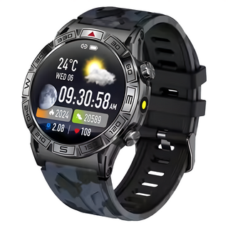 APOLLO 智慧手錶 DKC80 迷彩黑 AMOLED螢幕 運動健康監測, 藍牙, 1.43吋, 1個