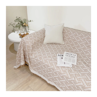 Hoom法式編織沙發布 波希米亞 複合商品 滌棉材質, 奶茶格色, 1件