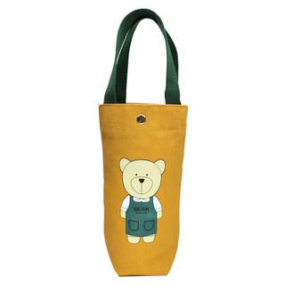 뷰레이터닷컴 곰돌이 텀블러 가방, 옐로우, 1개