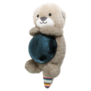 ZAZU 獺獺好朋友 海洋投影音樂安撫玩具 具備3階段睡眠模式 聲音感應啟動, 棕色, 1盒