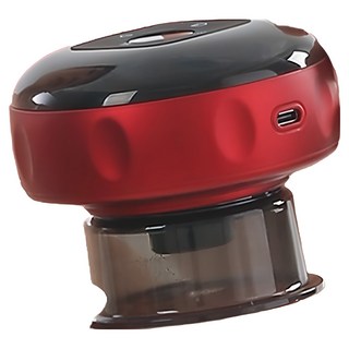 智能多檔位液晶加熱刮痧儀 呼吸拔罐按摩器 真空離心負壓氣泵 強勁吸力12檔位 Type-C充電接口, 黑色, 1個