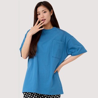 L.LAMO 素色口袋短袖T恤, DARK BLUE