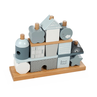 Label Label 木質積木屋疊疊樂, 1組, 藍色