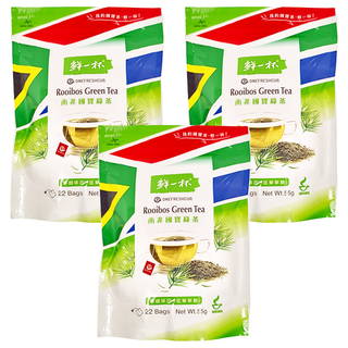 鮮一杯 南非國寶綠茶 不含咖啡因、添加物、防腐劑及色素, 22入, 2.5g, 3包