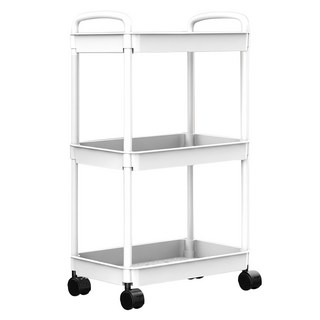 推車置物架置物手推車 Set 三層, 白色, PP材質, 1個