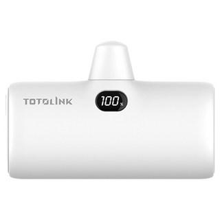 TOTOLINK iPuppy5000C, PD 20W 快充直插式行動電源, 皓白色