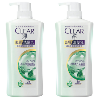 CLEAR 淨 去屑洗髮乳 冰恬薄荷止癢型, 750g, 2瓶
