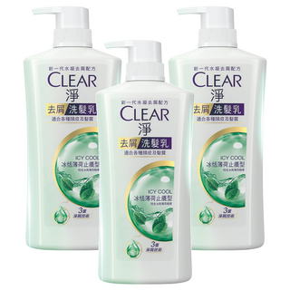 CLEAR 淨 去屑洗髮乳 冰恬薄荷止癢型, 750g, 3瓶