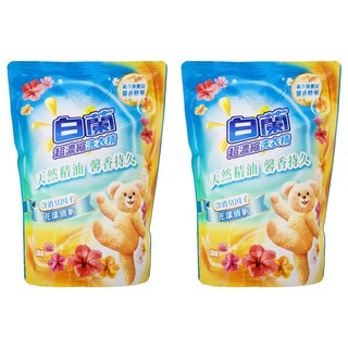 白蘭 超濃縮洗衣精 補充包 含熊寶貝馨香精華 花漾清新, 1.6kg, 2包
