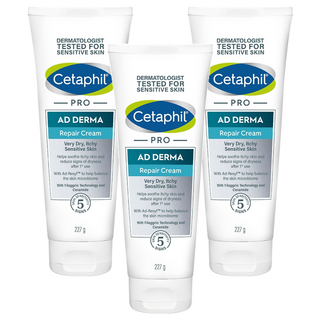 Cetaphil 舒特膚 AD益膚康修護舒敏乳霜 含有植物性保濕成分 舒緩乾癢 含燕麥成分 提升肌膚屏障功能 適合異位性皮膚炎患者, 227ml, 3條