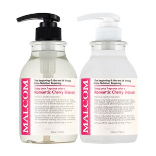 Malcolm 浪漫櫻花洗髮水 520ml + Treatment 520ml 套組, 1套