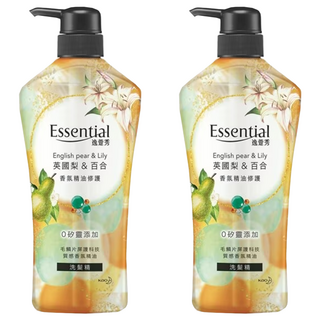 Essential 逸萱秀 香氛精油修護洗髮精 英國梨&百合 0矽靈添加 摩洛哥堅果油修護配方, 700ml, 2瓶