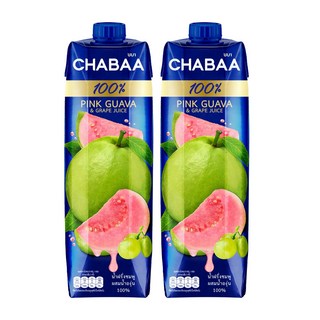 CHABAA 啜吧 紅心芭樂佐葡萄汁, 1L, 2瓶