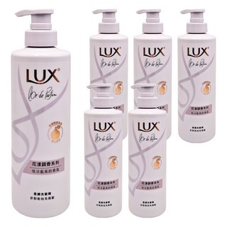 LUX 麗仕 花漾調香系列 柔順洗髮精 恬淡藍風鈴香氛 含4D玻尿酸 72小時持久香氛 針對乾枯毛燥髮, 470g, 6瓶