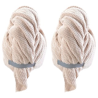 神器2代 超強力吸水乾髮帽 KDOT-980 2個 米色 - 快速乾髮 柔軟舒適