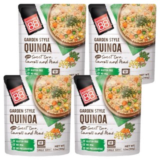 Kitchen88 田園風味即食藜麥, 含甜玉米、胡蘿蔔和豌豆, 無麩質, 無味精, 無防腐劑, 150g, 4包