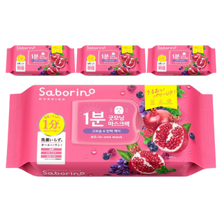 BCL Saborino 早安面膜 紅石榴高保濕, 30片, 4個