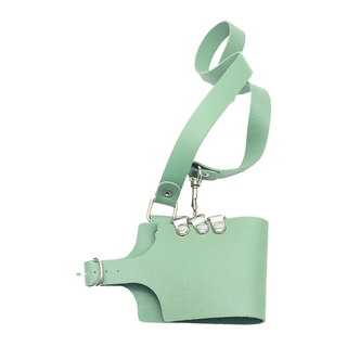 可調式皮革手提杯套, 綠色, 1個